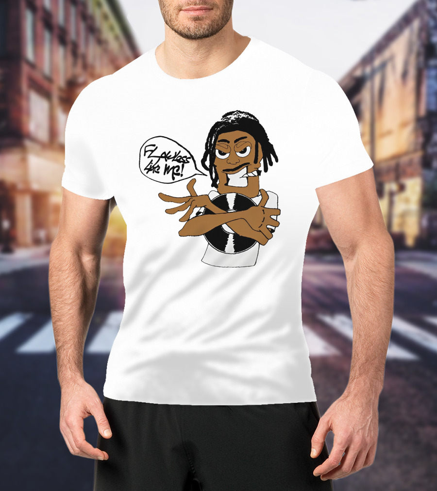 Flawless Like Me Vinyl Graphic Character With Crossed Arms And Vinyl Record T-Shirt