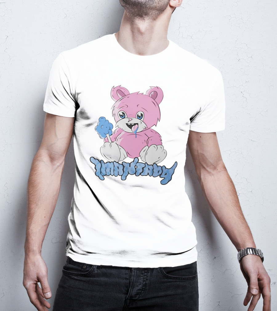 Camiseta Fluffy Cute Imantado Bear With Candyfloss T-Shirt