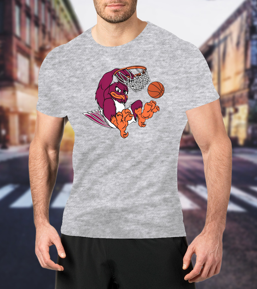 Clark Ruhland Hokiebird Basketball Dunk T-Shirt