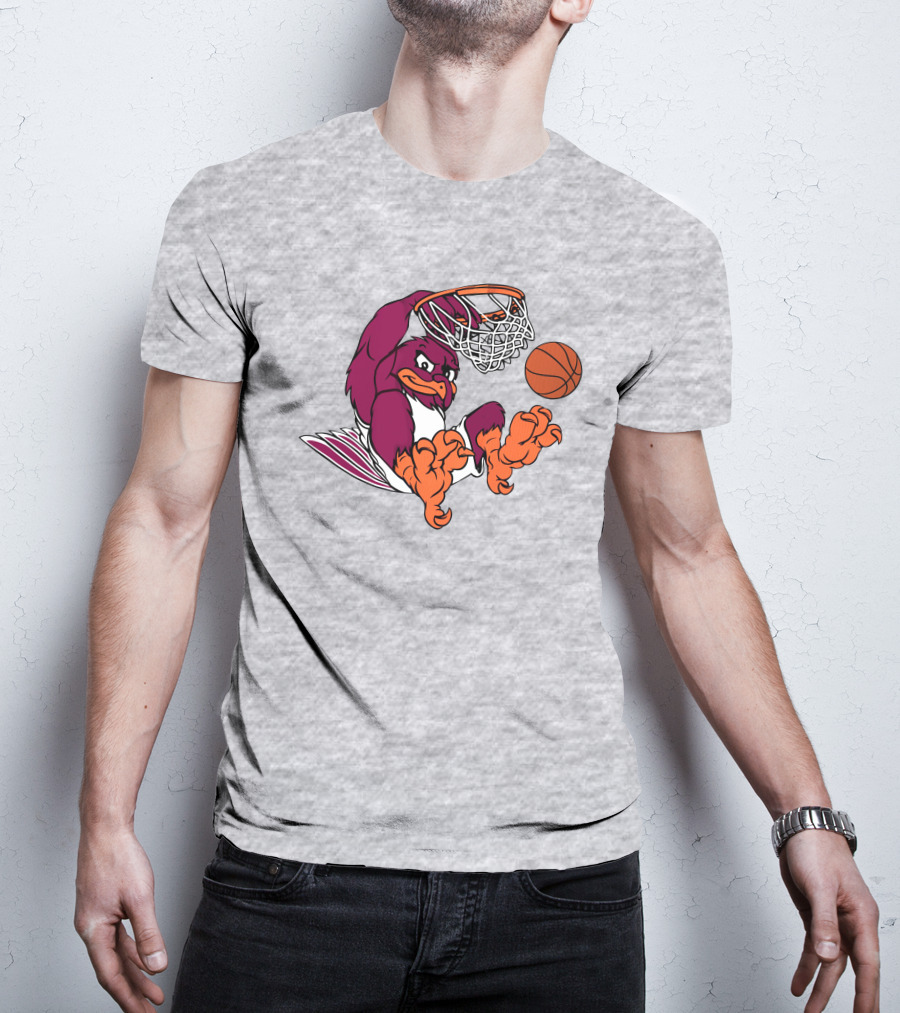 Clark Ruhland Hokiebird Basketball Dunk T-Shirt