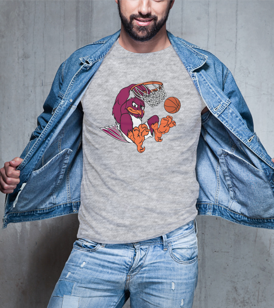Clark Ruhland Hokiebird Basketball Dunk T-Shirt
