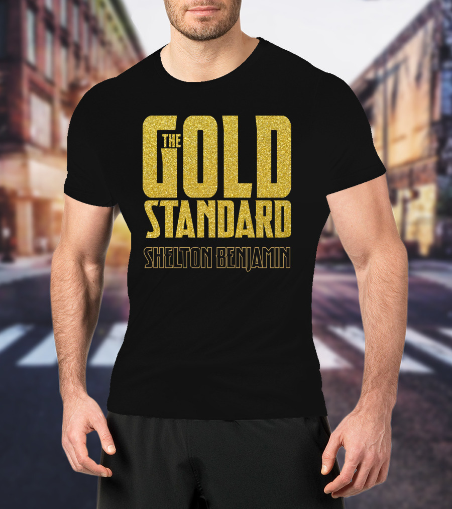 The Gold Standard Shelton Benjamin Gold Lettering T-Shirt