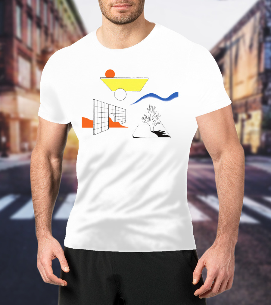 Clams Casino Merch Minimal Abstract Shapes And Coral T-Shirt