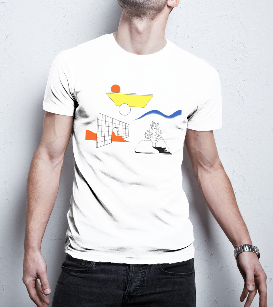Clams Casino Merch Minimal Abstract Shapes And Coral T-Shirt