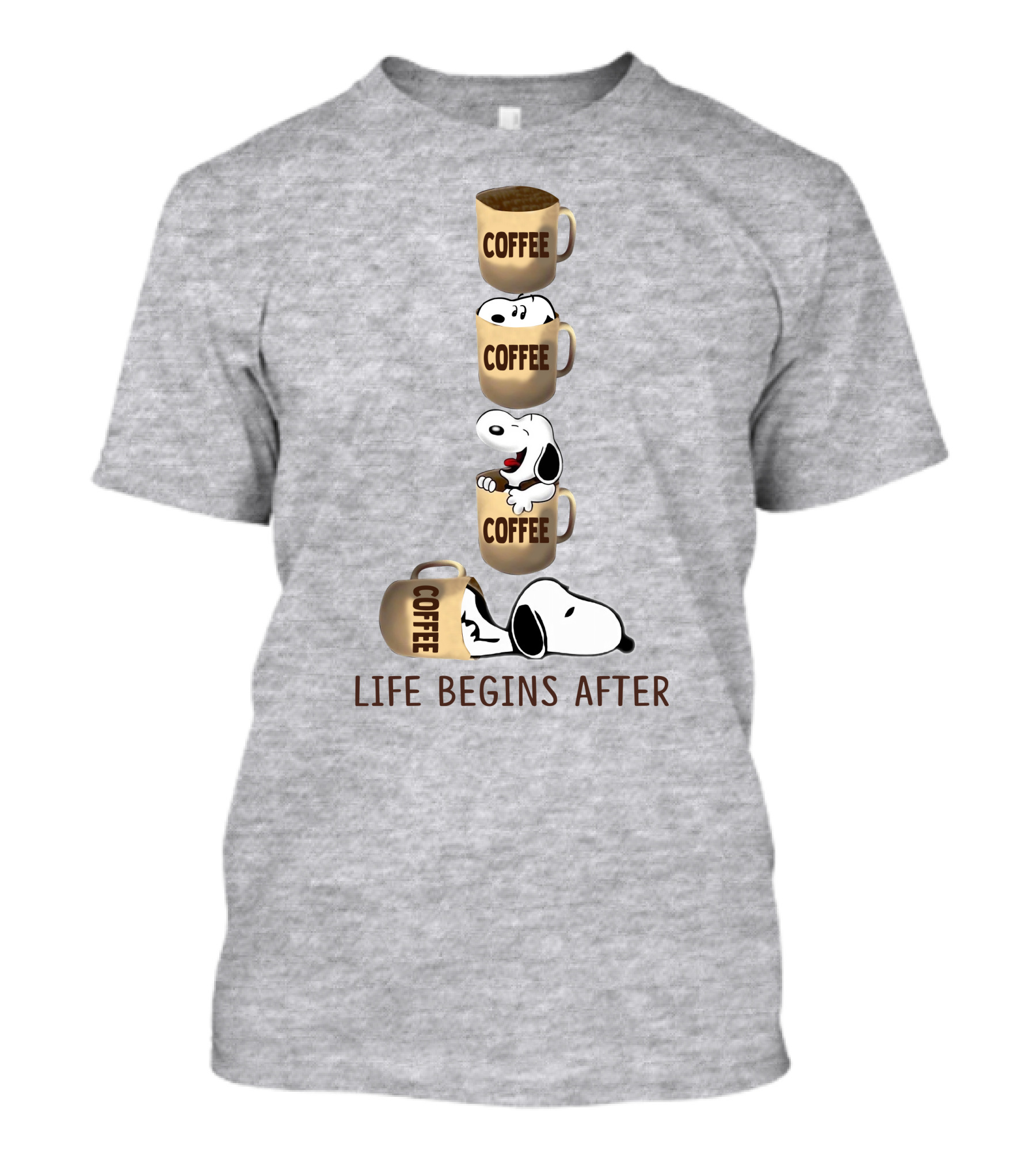 Life Begins After Coffee Snoopy Peanuts Mugs T-Shirt