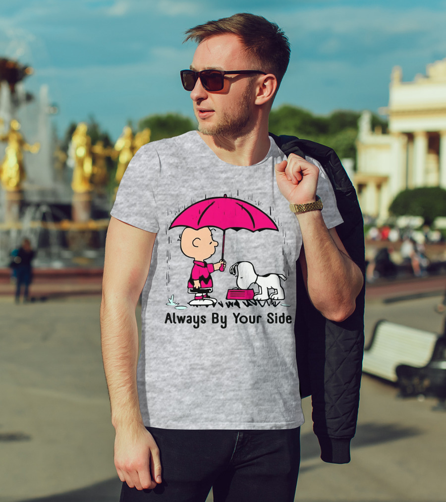 Always By Your Side Charlie Brown Snoopy Umbrella T-Shirt