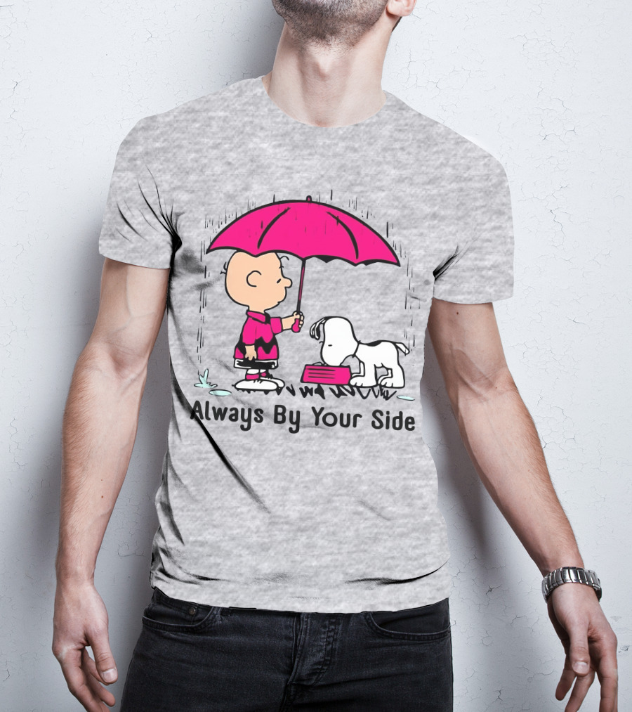 Always By Your Side Charlie Brown Snoopy Umbrella T-Shirt