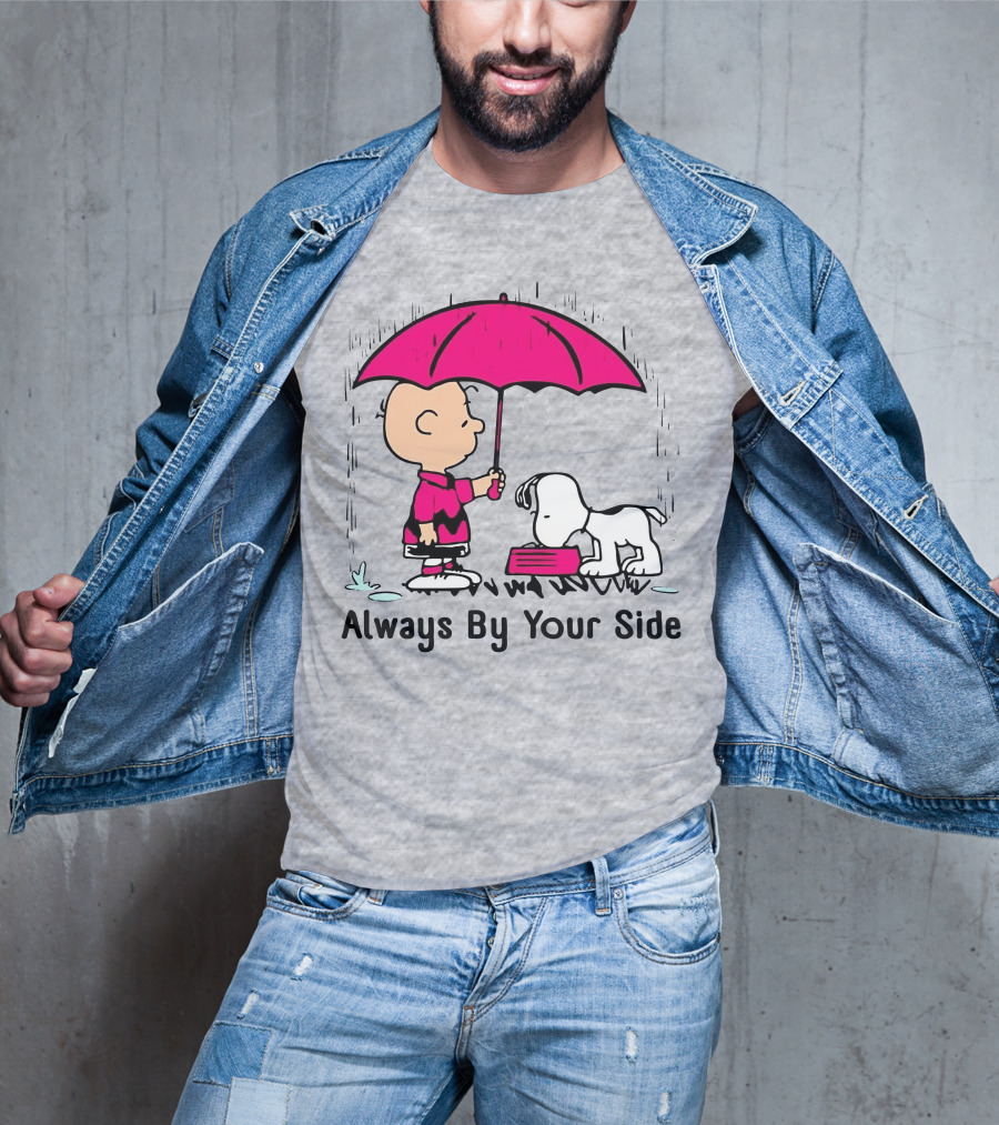 Always By Your Side Charlie Brown Snoopy Umbrella T-Shirt