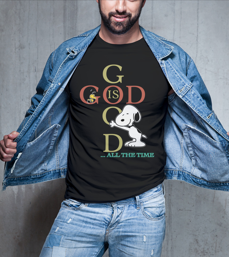 Snoopy And Woodstock God Is Good All The Time Peanuts Collection T-Shirt
