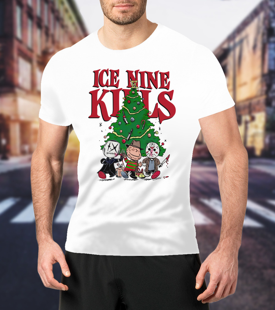 Merry Christmas Ice Nine Kills Horror Characters Christmas Tree T-Shirt