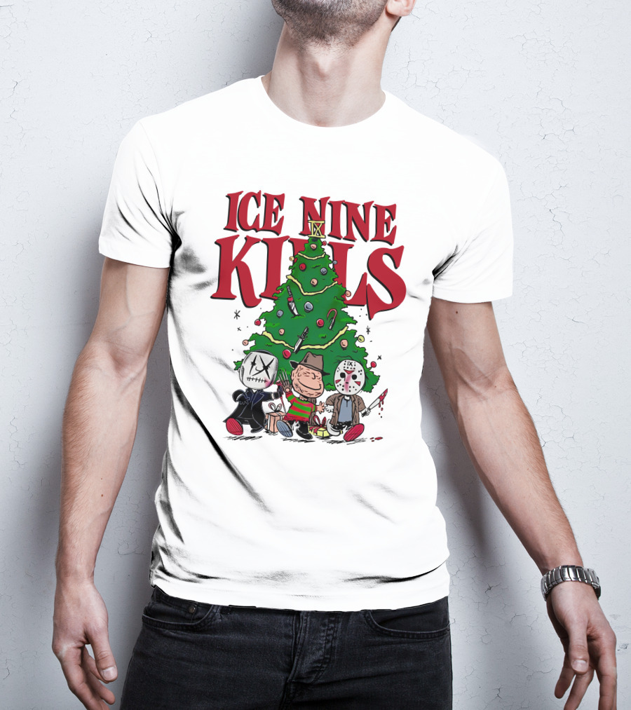 Merry Christmas Ice Nine Kills Horror Characters Christmas Tree T-Shirt