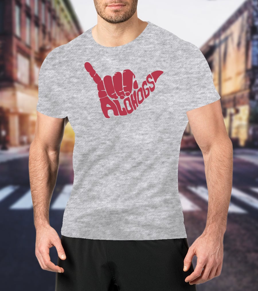 Shaka Hand Gesture With Alohogs Text T-Shirt