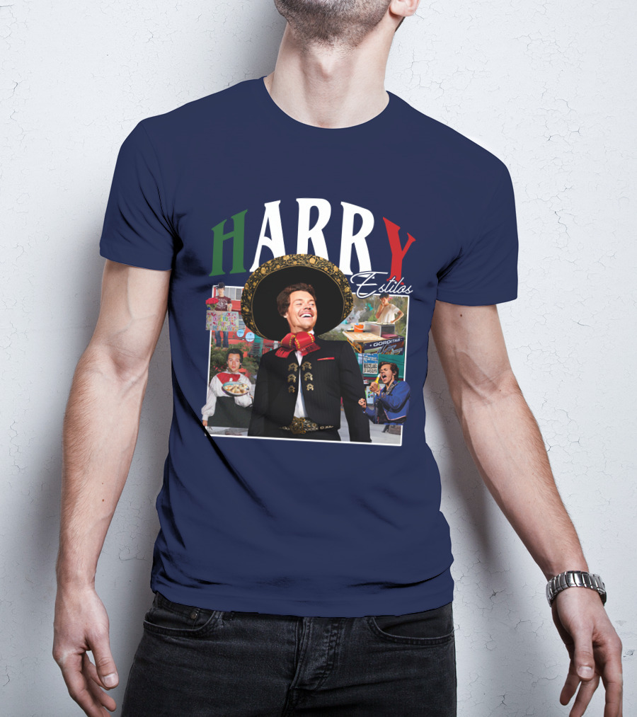HARRY Estilos Mariachi Themed Collage In Festive Attire T-Shirt