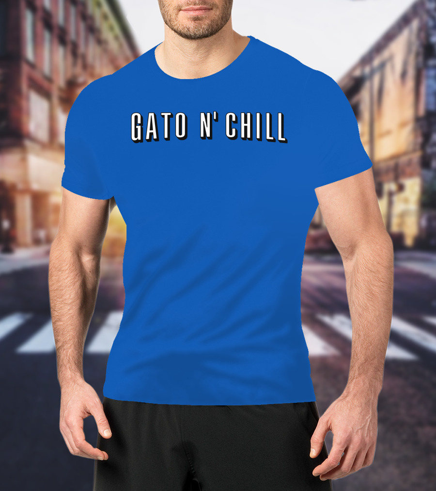 Gato N' Chill Blue T-Shirt