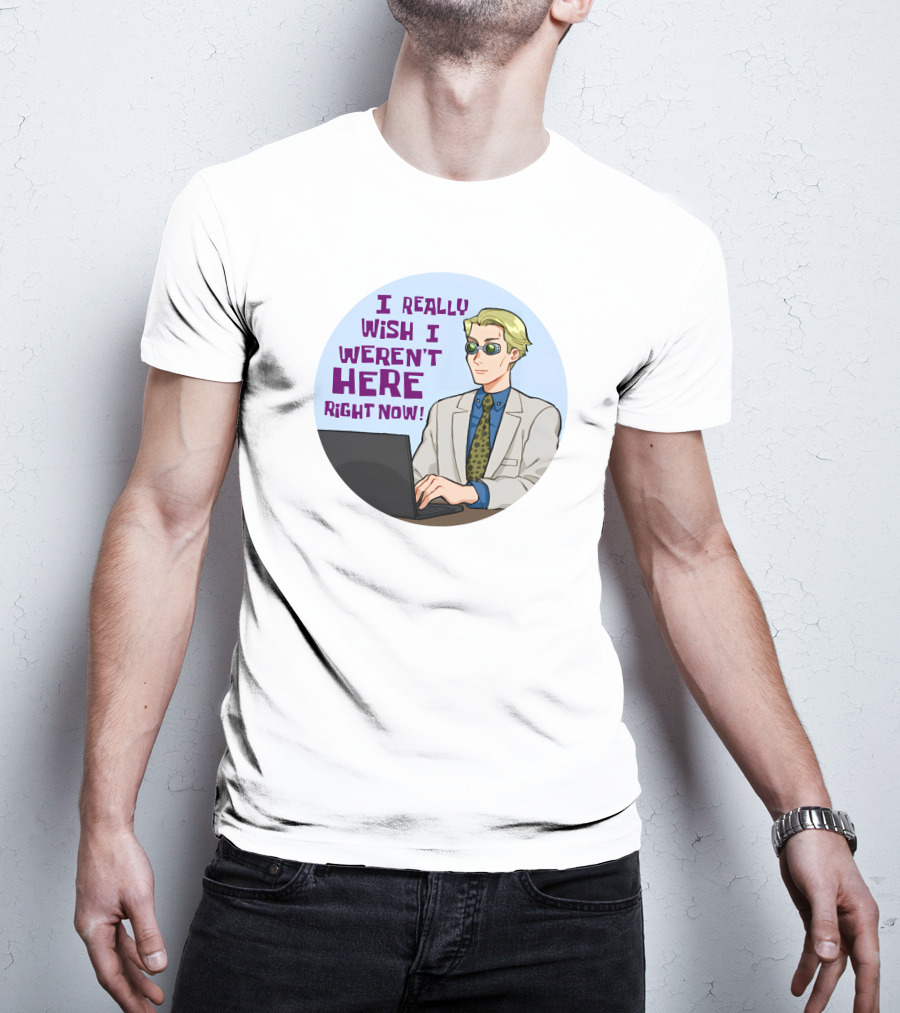 I Really Wish I Weren't Here Right Now Jujutsu Character With Sunglasses T-Shirt