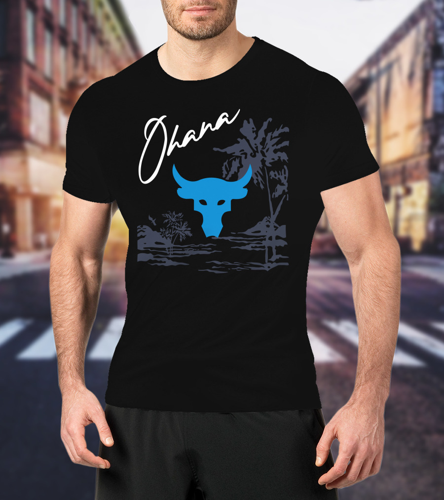 Ohana Blue Bull Tropical Landscape T-Shirt