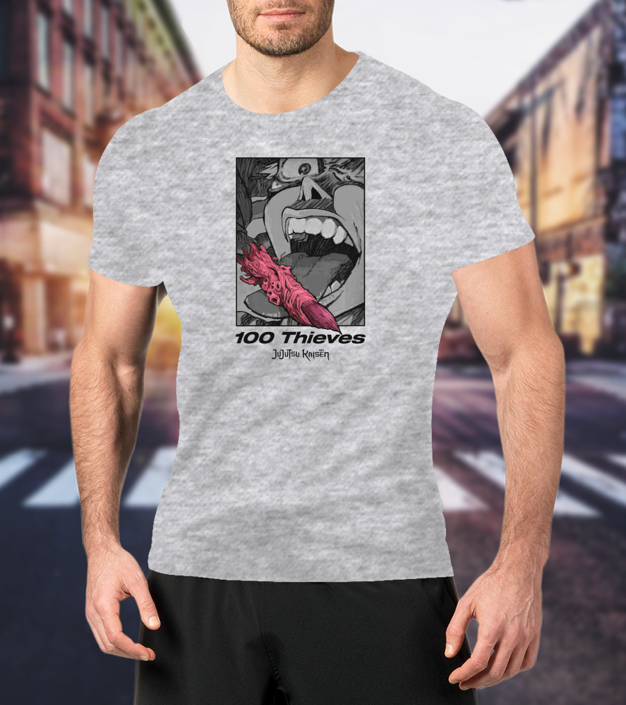 100 Thieves Jujutsu Kaisen Collaboration Manga T-Shirt