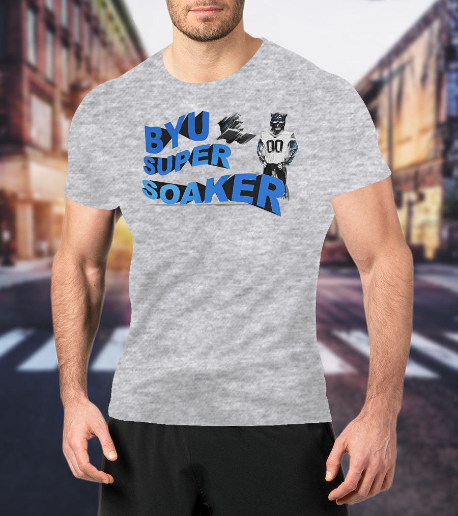 BYU Super Soaker Wildcat Jersey 00 Blue Motion T-Shirt