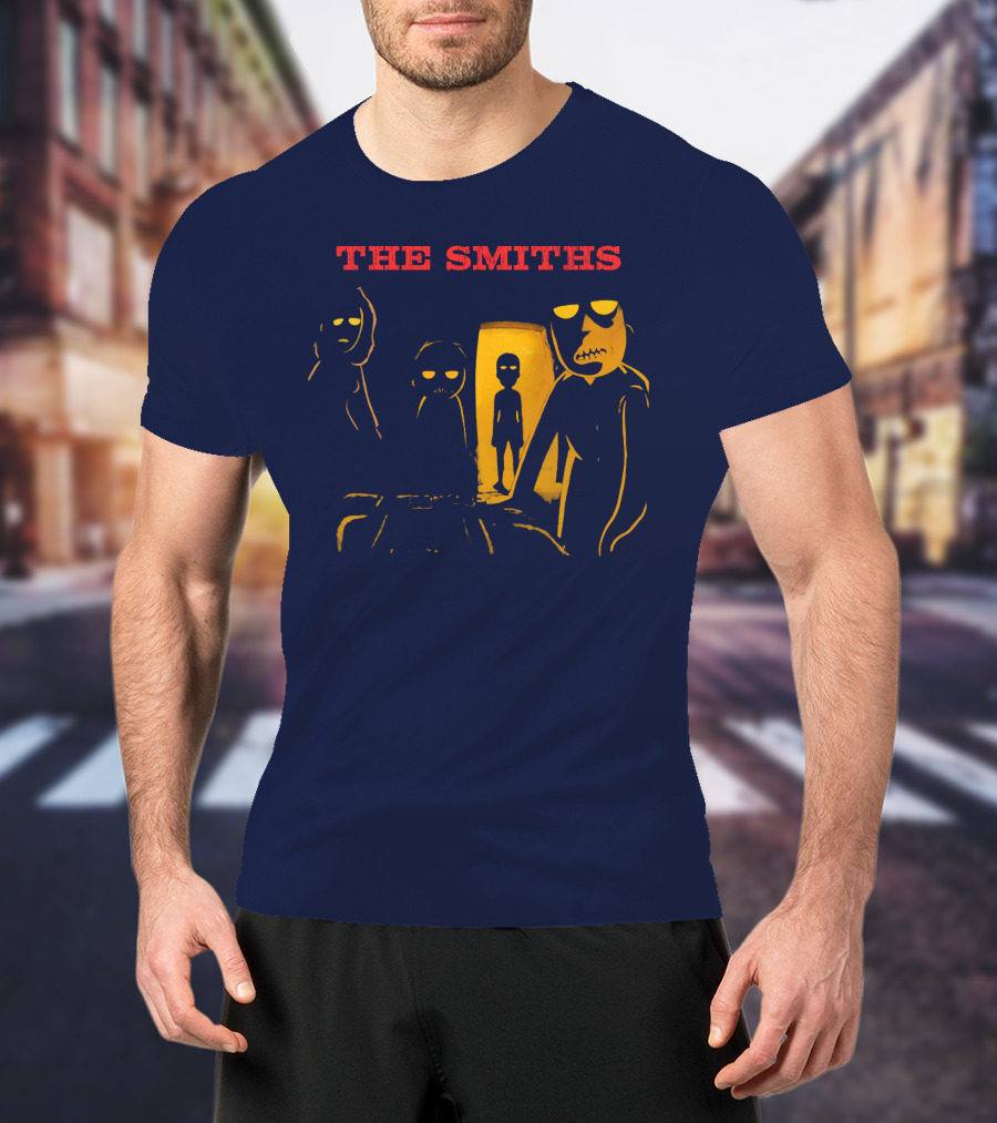 THE SMITHS Yellow Characters In Darkened Room With Doorway Light T-Shirt