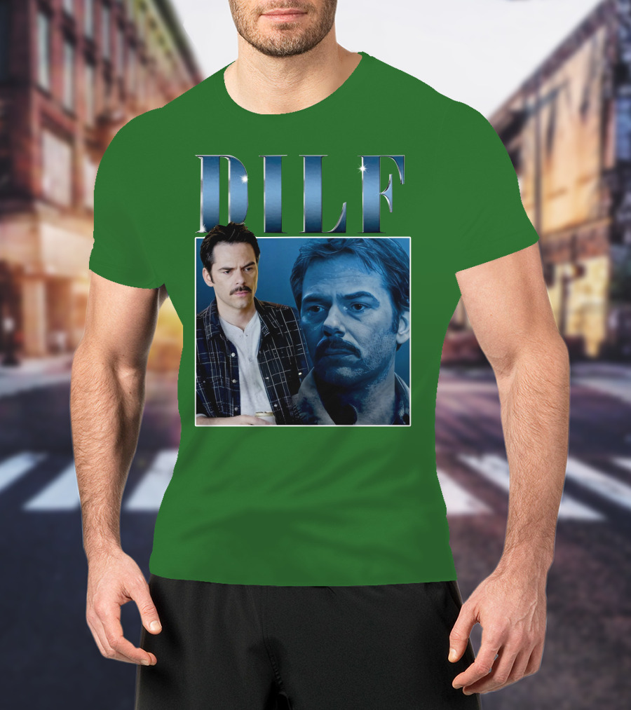 Charlie Swan DILF Mustache Double T-Shirt