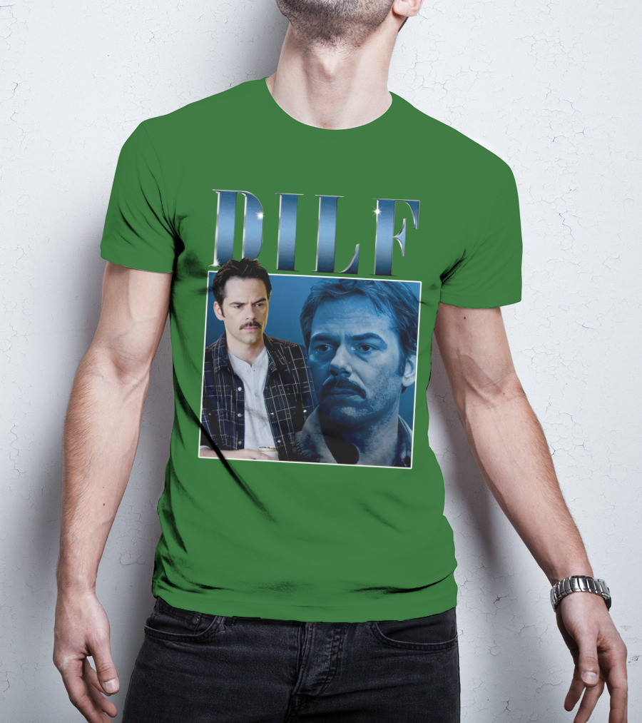 Charlie Swan DILF Mustache Double T-Shirt