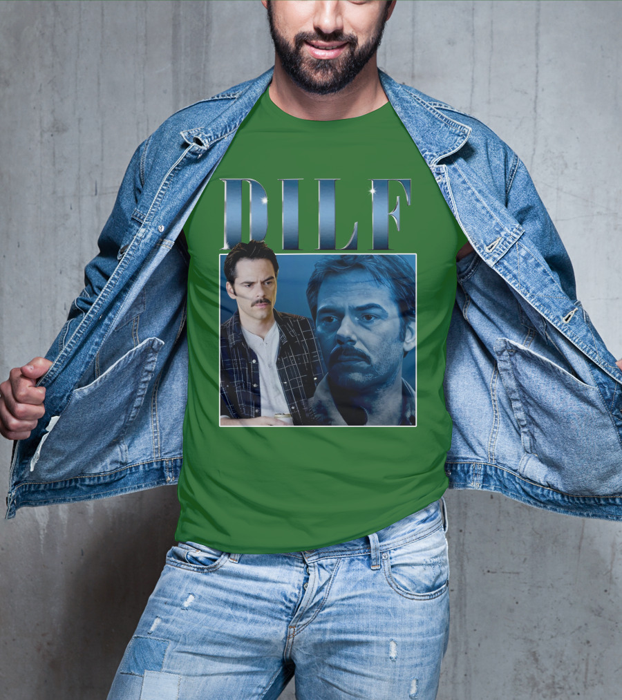 Charlie Swan DILF Mustache Double T-Shirt