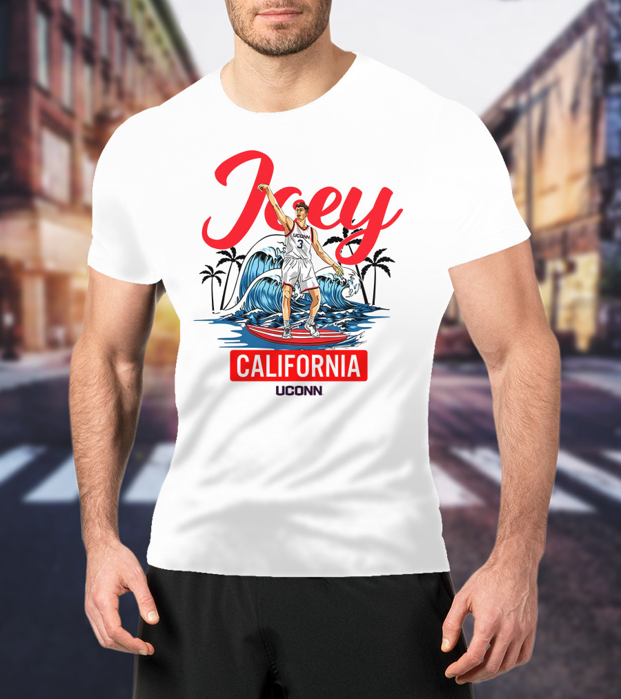 Joey California UConn Surfing Basketball Wave T-Shirt