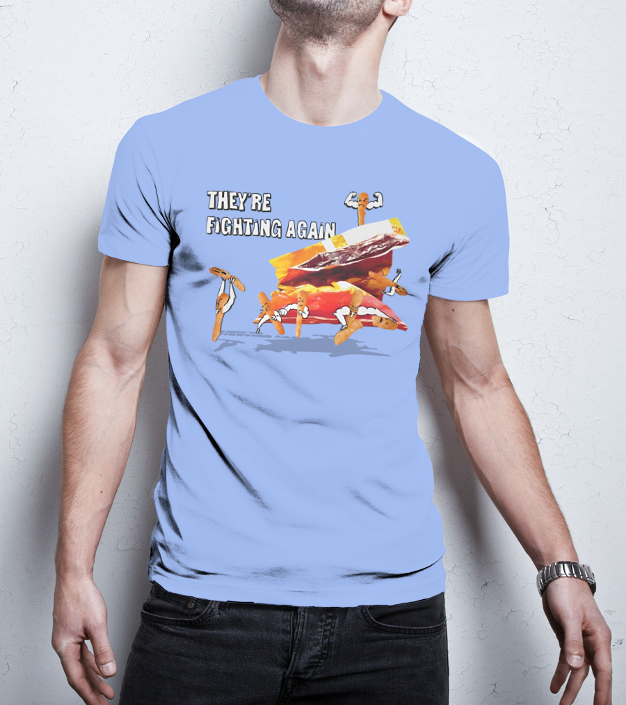 They're Fighting Again Pretzel Snack Showdown Fun T-Shirt