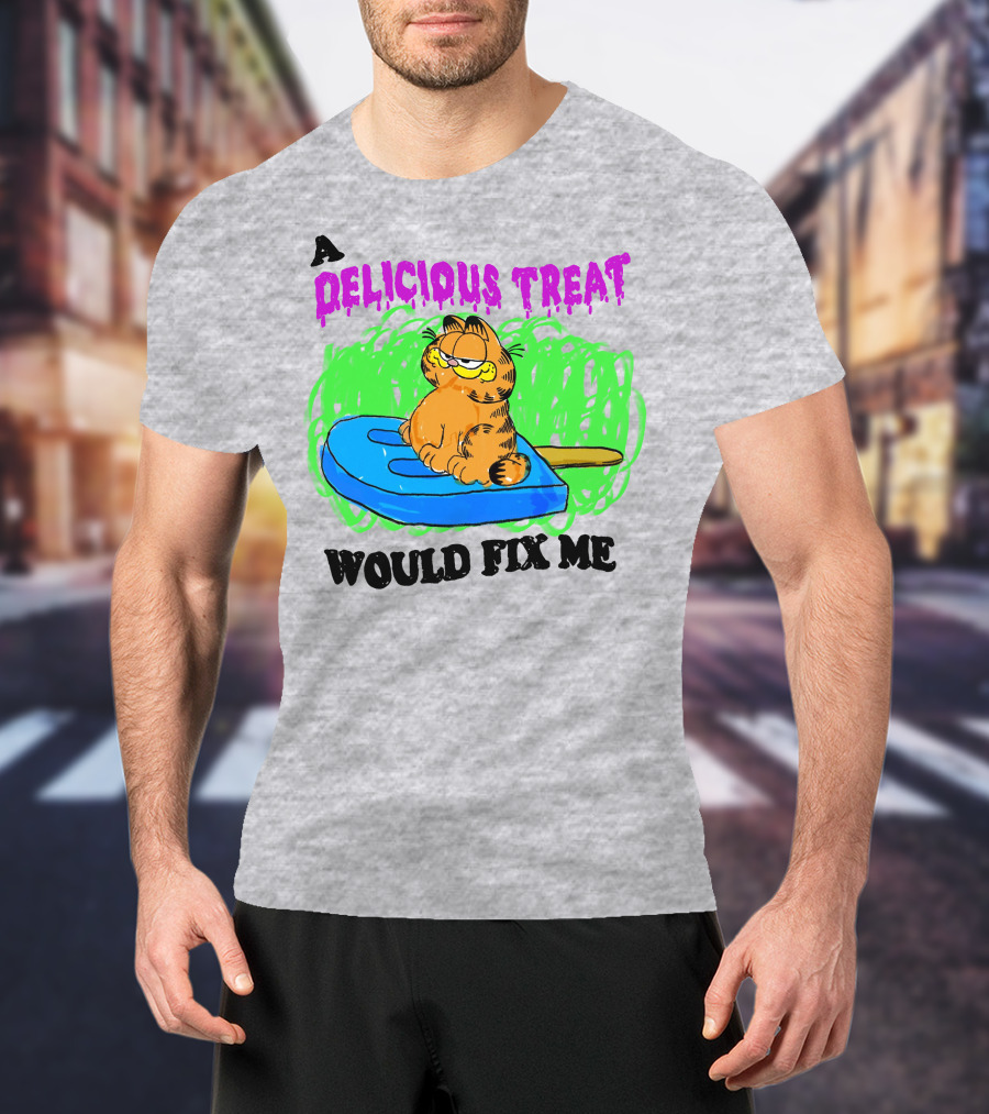 Garfield A Delicious Treat Would Fix Me Popsicle T-Shirt