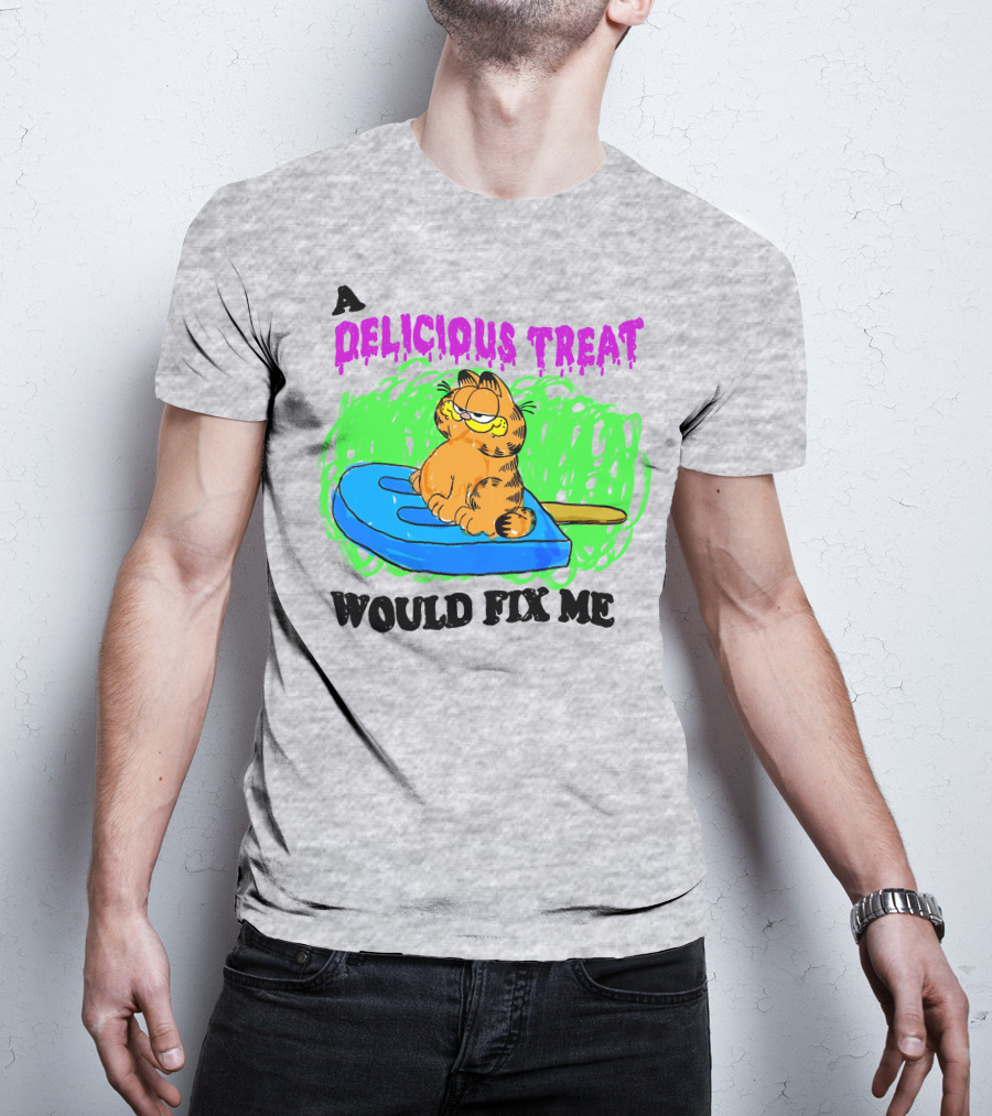 Garfield A Delicious Treat Would Fix Me Popsicle T-Shirt
