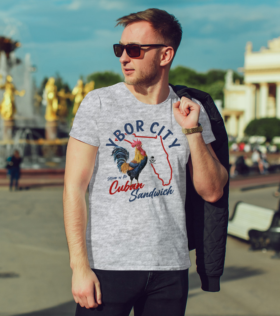 Ybor City Florida Rooster Home Of The Cuban Sandwich T-Shirt