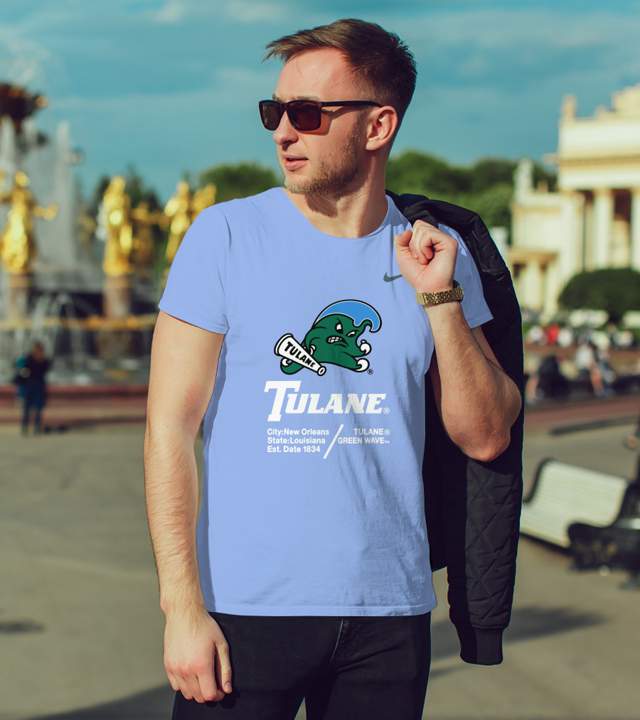 Tulane Green Wave New Orleans Louisiana Est 1834 T-Shirt