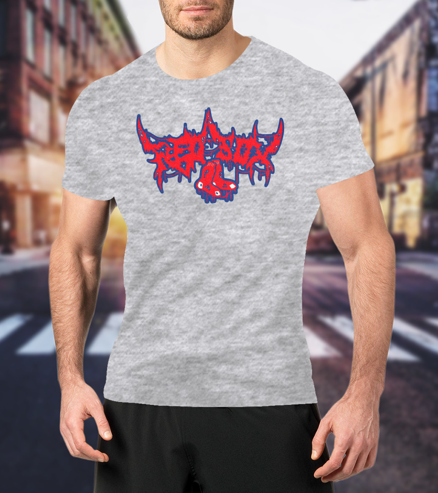 Death Metal Style Red Sox Emo T-Shirt