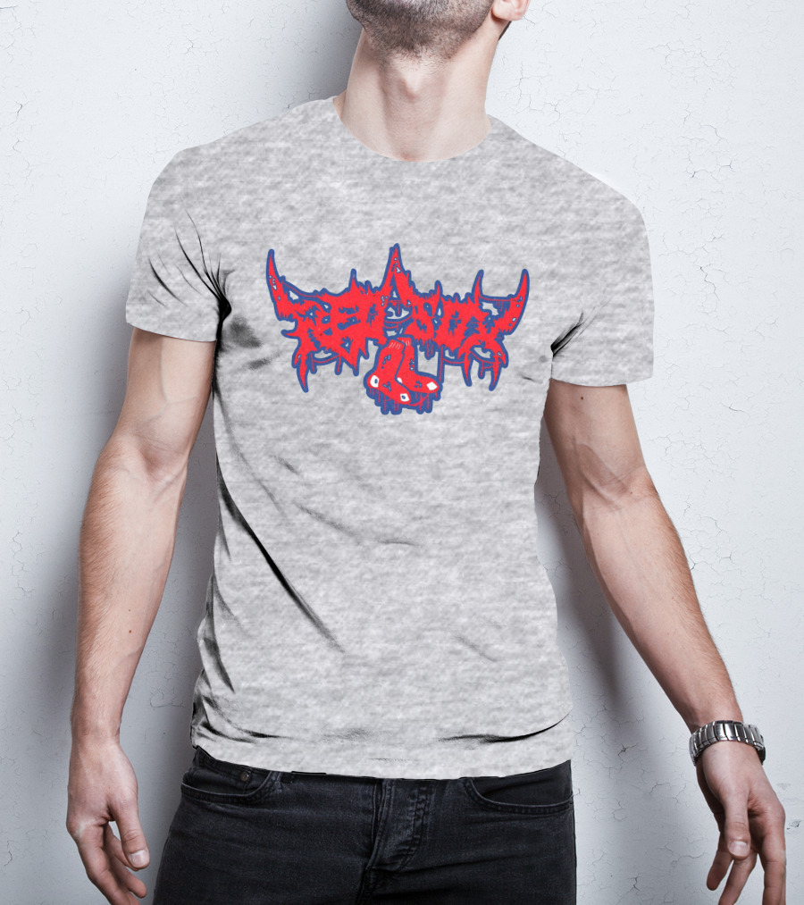 Death Metal Style Red Sox Emo T-Shirt