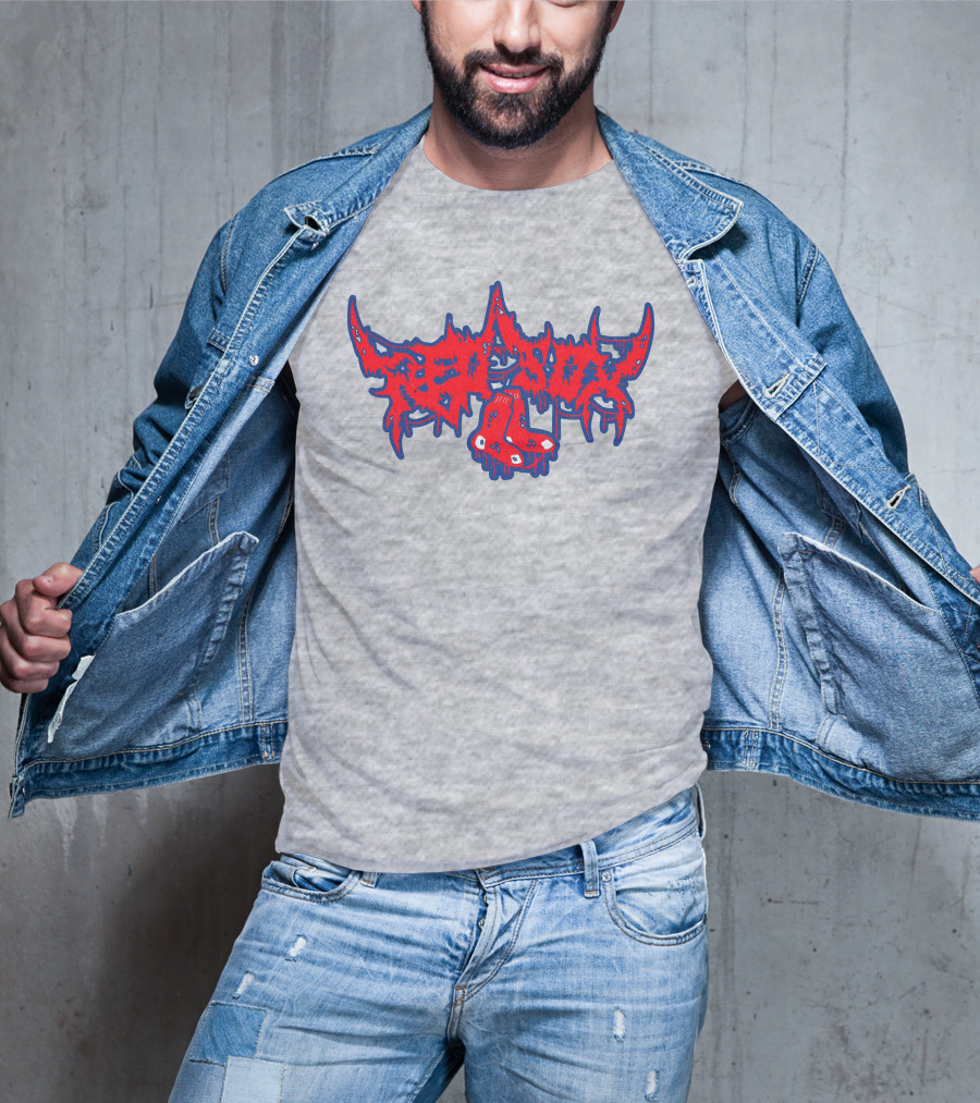 Death Metal Style Red Sox Emo T-Shirt