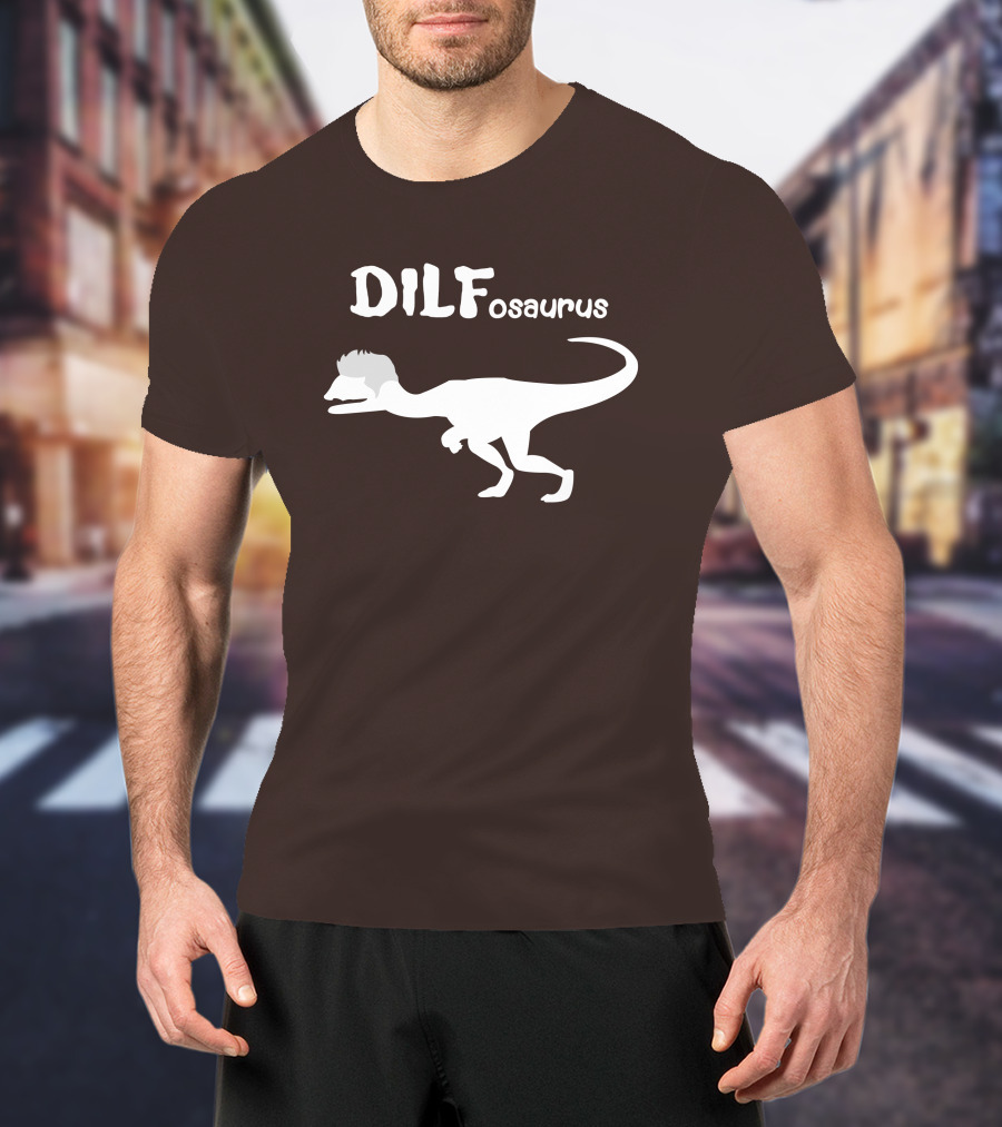 DILFosaurus Dinosaur Silhouette With Hairstyle T-Shirt