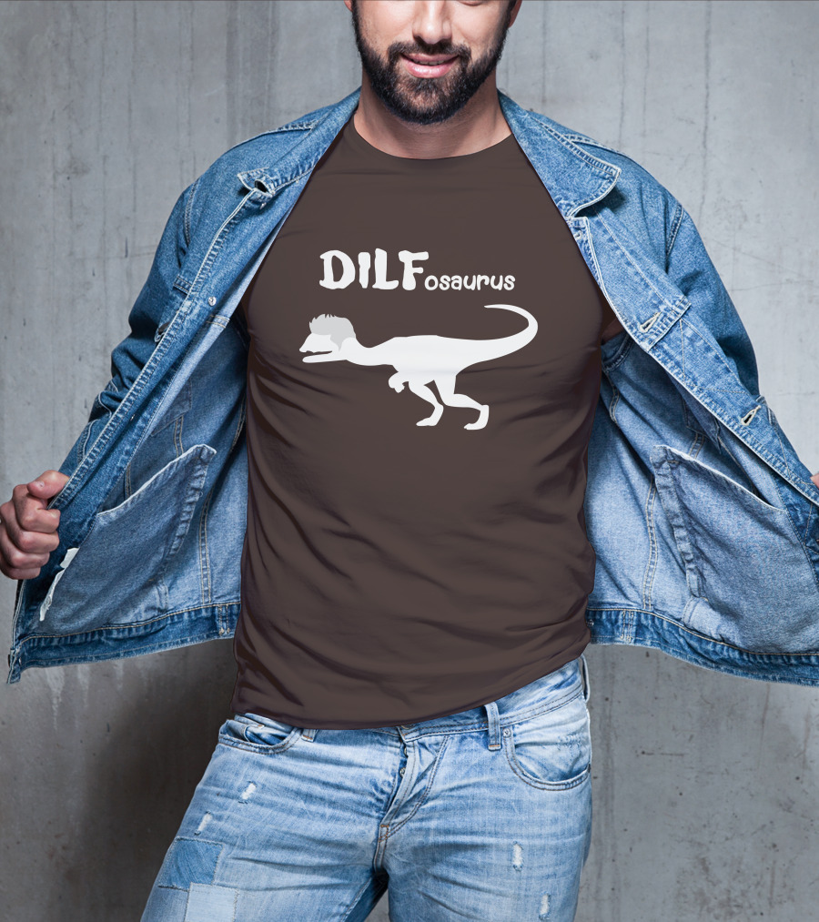 DILFosaurus Dinosaur Silhouette With Hairstyle T-Shirt