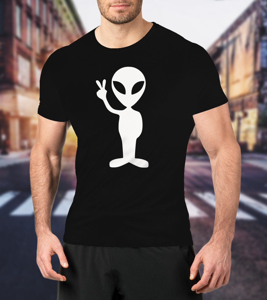 Alien Peace Hand Gesture T-Shirt