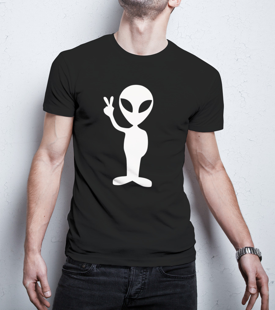 Alien Peace Hand Gesture T-Shirt