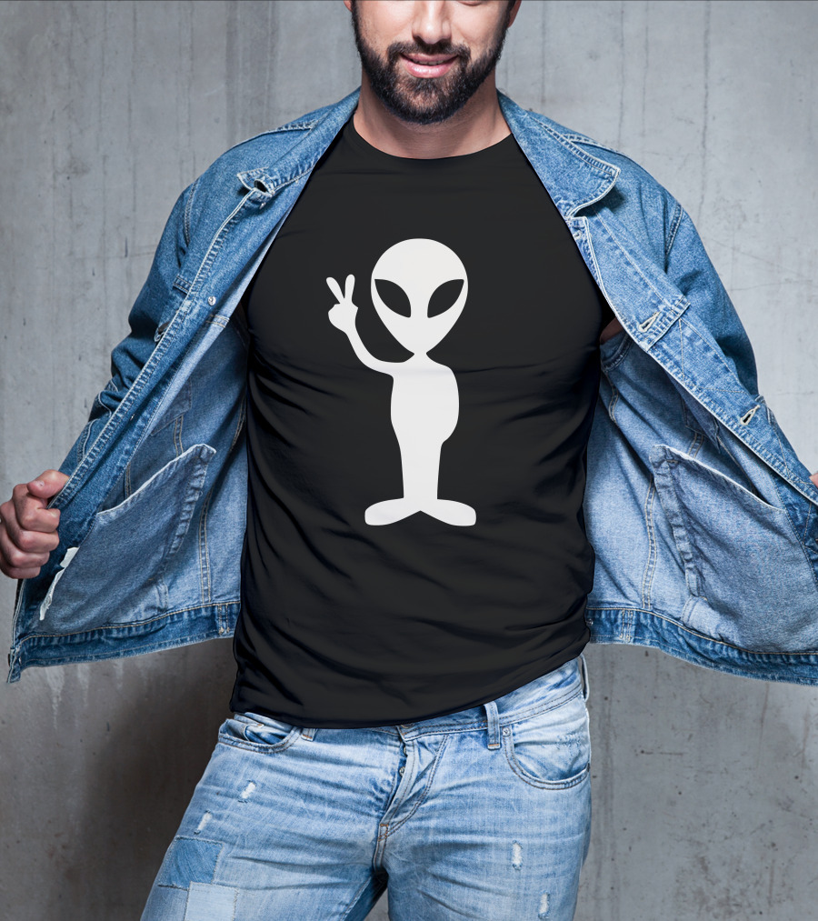 Alien Peace Hand Gesture T-Shirt