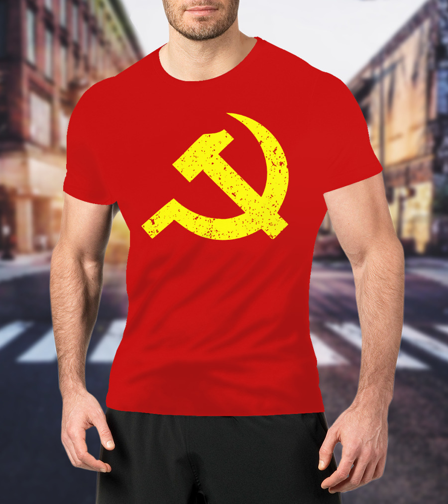 Aaron Spacethug Hammer And Sickle Communist Party Flag T-Shirt