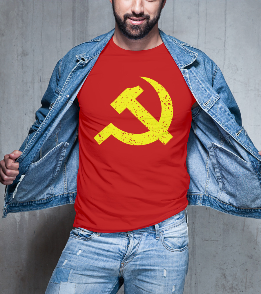Aaron Spacethug Hammer And Sickle Communist Party Flag T-Shirt