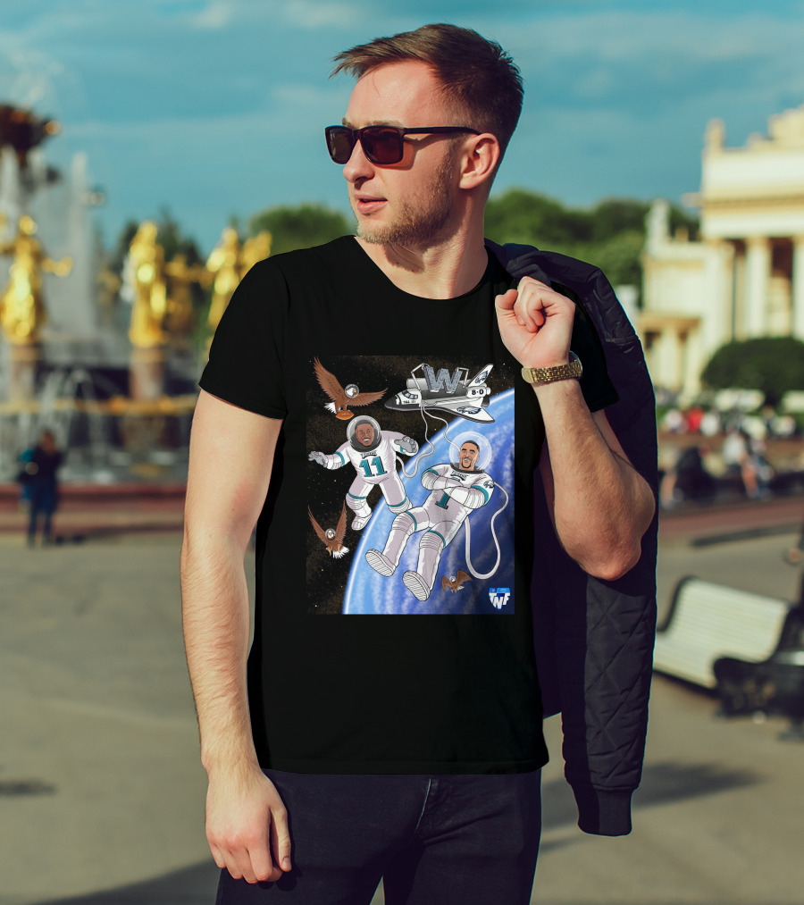 W 8-0 Astronauts With Eagles Flying High Baby TNF T-Shirt