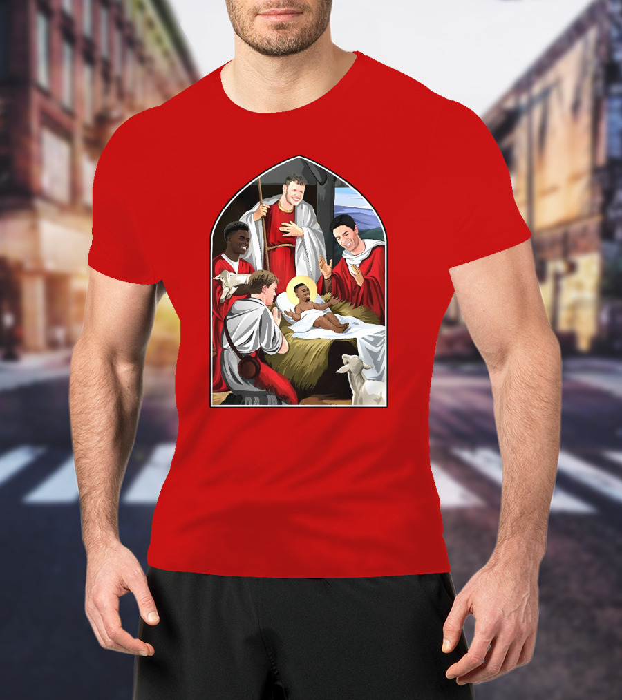 Victoriamscott Adults Jesus Saka Nativity Gunners Christmas Jumper T-Shirt
