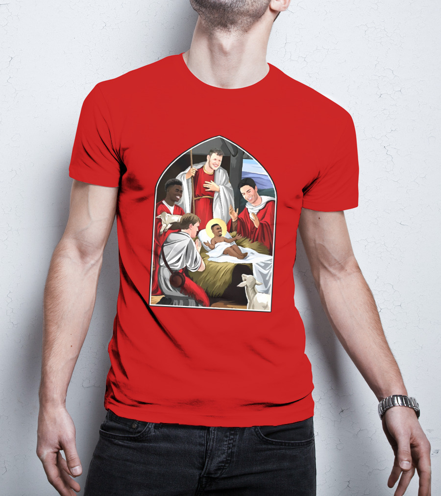 Victoriamscott Adults Jesus Saka Nativity Gunners Christmas Jumper T-Shirt