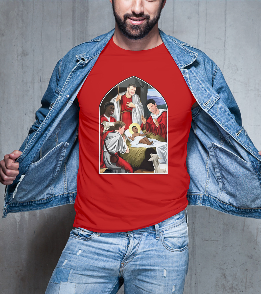 Victoriamscott Adults Jesus Saka Nativity Gunners Christmas Jumper T-Shirt