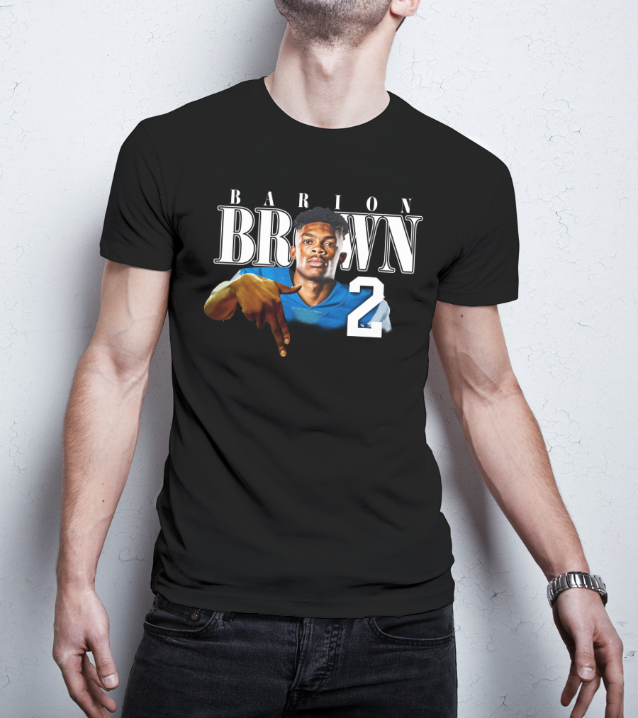 Barion Brown L’S Down Football Number 2 T-Shirt