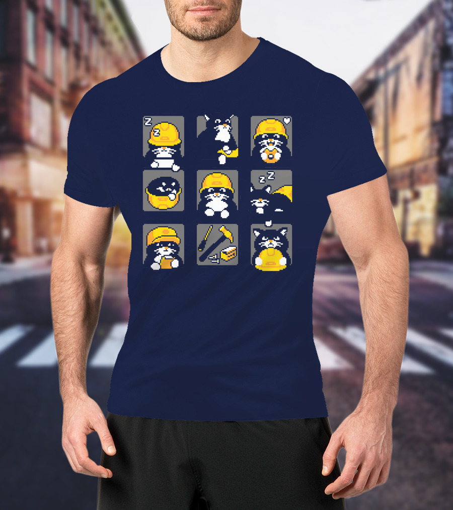 Rawpaw Ink Store Cats With Jobs Construction Workers Icons T-Shirt