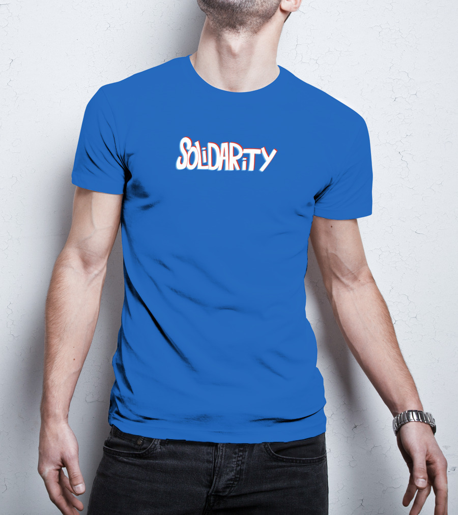 Solidaritycouk Solidarity Dyed Blue Text T-Shirt