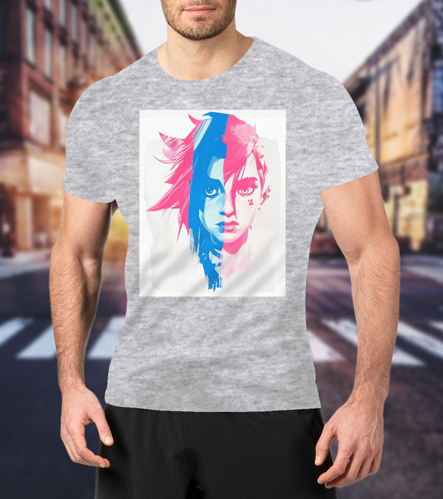 Arcaneshow Vi And Jinx Split Face T-Shirt